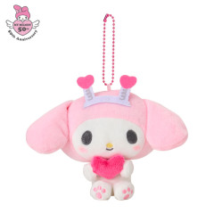 Japan Sanrio Mascot Holder - My Melody : My Melody 50th Anniversary Heart Light Pink