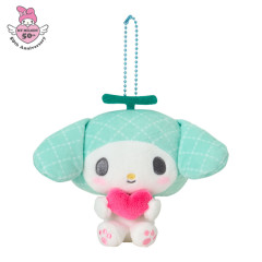 Japan Sanrio Mascot Holder - My Melody : My Melody 50th Anniversary Heart Melon Green