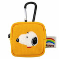 Japan Peanuts Mini Pouch with Carabiner - Snoopy : Colorful Deep Yellow - 1
