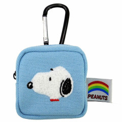 Japan Peanuts Mini Pouch with Carabiner - Snoopy : Colorful Blue