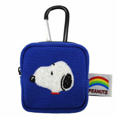 Japan Peanuts Mini Pouch with Carabiner - Snoopy : Colorful Navy