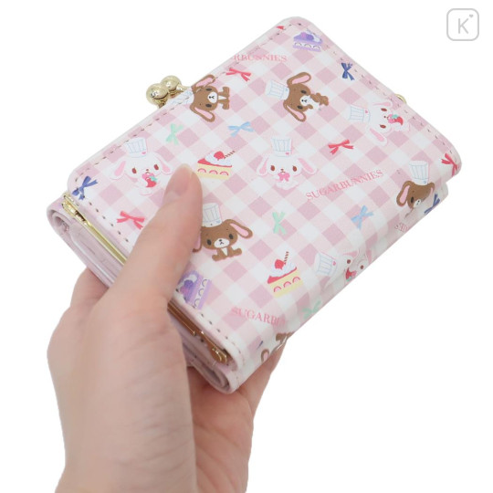 Japan Sanrio Trifold Wallet - Sugarbunnies : Pink Gingham Ribbon - 2