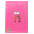Japan Sesame Street Pocket A4 Clear File - Comic Style Pink Purple - 2