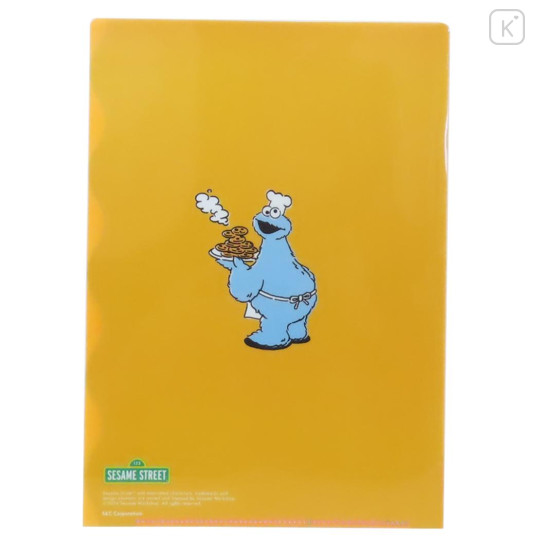 Japan Sesame Street Pocket A4 Clear File - Cookie Monster Blue Orange - 2