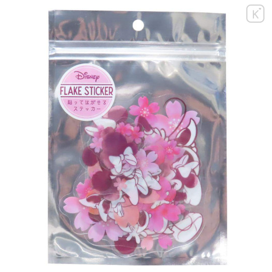 Japan Disney Big Flake Sticker Set - Mickey Mouse & Minnie Mouse : Sakura Cherry Blossom - 1