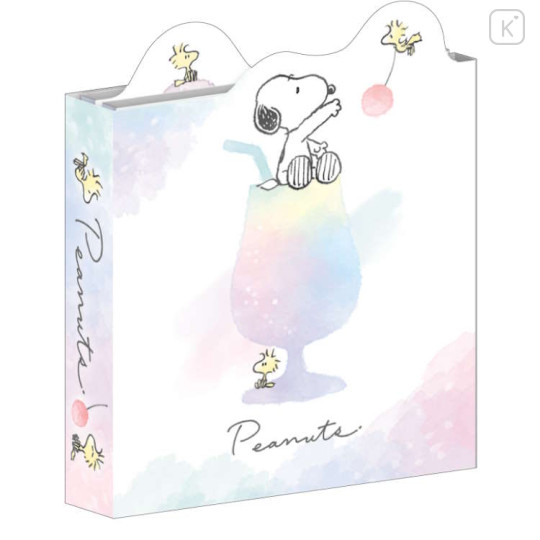 Japan Peanuts Flip Memo Pad - Snoopy & Woodstock : Watercolor Drink - 1