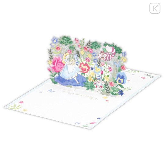 Japan Disney 3D Greeting Card - Alice in Wonderland : Time To Spend With You Flower Garden - 3