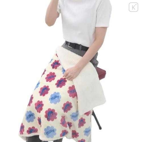 Japan Peko Chan Sheep Boa Blanket - Beige Pink Blue Milky Candy - 4