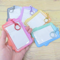 Japan Peko Chan Photo Holder Card Case Keychain - Wink Purple - 2