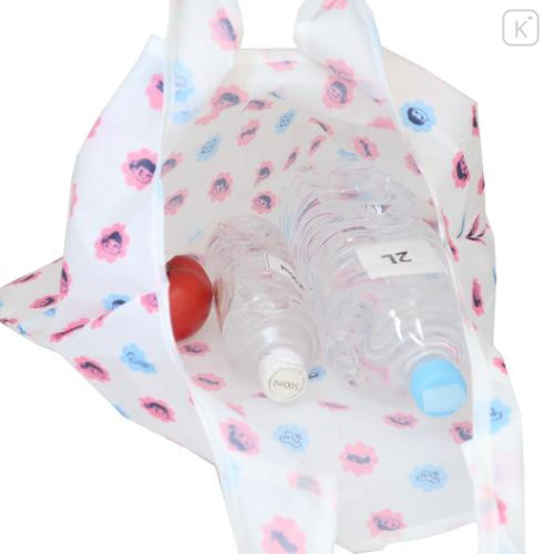 Japan Peko Chan Eco Shopping Bag - White Pink Blue Milky - 4