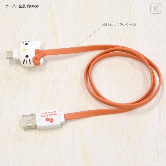 Japan Sanrio USB to Type-C Sync & Power Mascot Cable - Hello Kitty - 3