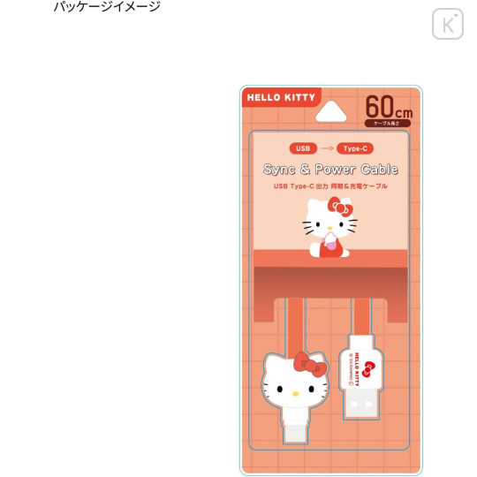 Japan Sanrio USB to Type-C Sync & Power Mascot Cable - Hello Kitty - 6