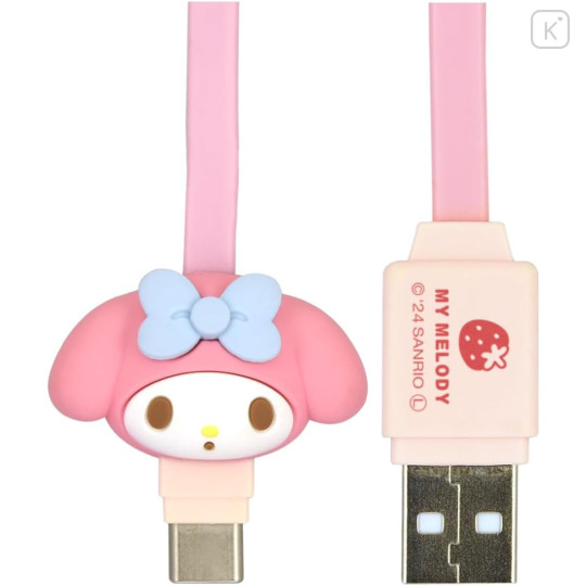 Japan Sanrio USB to Type-C Sync & Power Mascot Cable - My Melody - 1