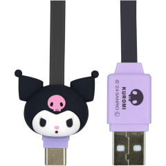 Japan Sanrio USB to Type-C Sync & Power Mascot Cable - Kuromi