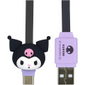 Japan Sanrio USB to Type-C Sync & Power Mascot Cable - Kuromi - 1