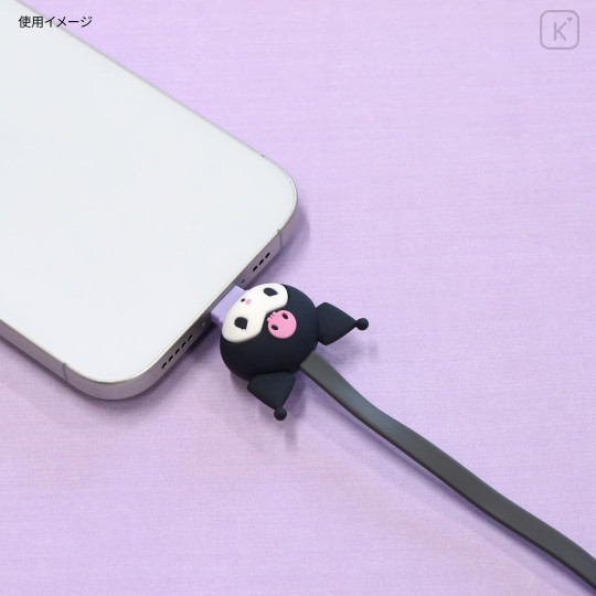 Japan Sanrio USB to Type-C Sync & Power Mascot Cable - Kuromi - 4