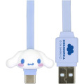 Japan Sanrio USB to Type-C Sync & Power Mascot Cable - Cinnamoroll - 1