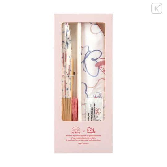 Japan Sanrio Bamboo Fan with Gift Box - My Melody - 4