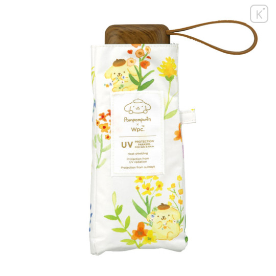 Japan Sanrio Wpc. Mini Folding Umbrella - Pompompurin : Watercolor Flower - 2