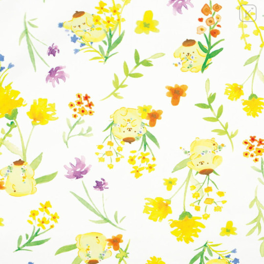 Japan Sanrio Wpc. Mini Folding Umbrella - Pompompurin : Watercolor Flower - 3