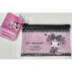 Japan Sanrio Clear Flat Mini Pouch - Kuromi : My Melody 50th Anniversary Midnight Melokuro Special