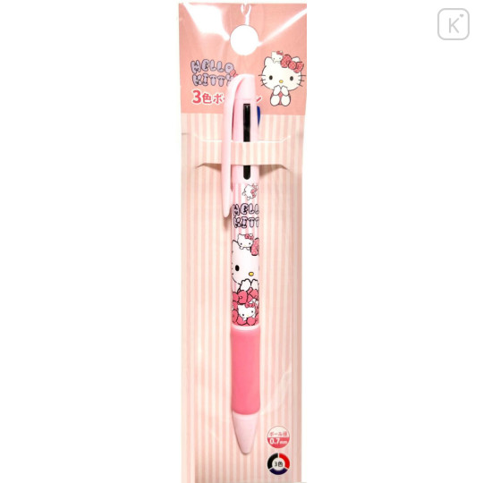 Japan Sanrio 3 Color Multi Ball Pen - Hello Kitty : Ribbon Doll Pink - 1