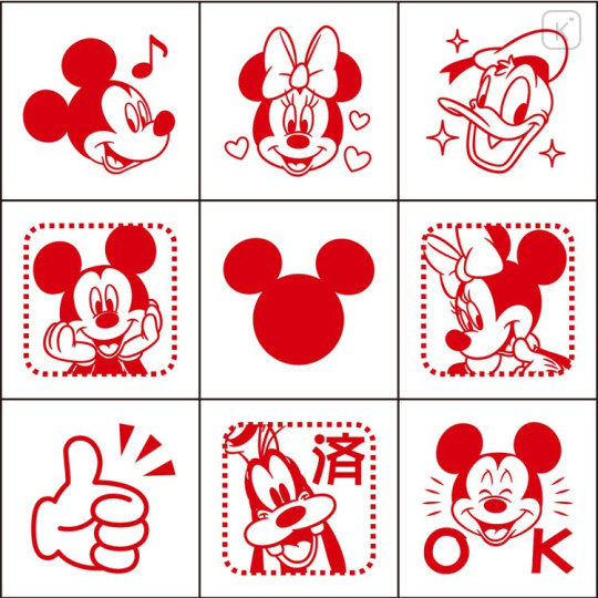 Japan Disney Check Stamp Set - Mickey & Friends - 2