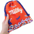 Japan Peko Chan Drawstring Pouch - Milky Candy Red - 2
