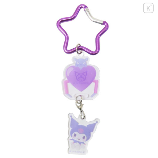 Japan Sanrio Swinging Acrylic Keychain - Kuromi : Star Carabiner - 1