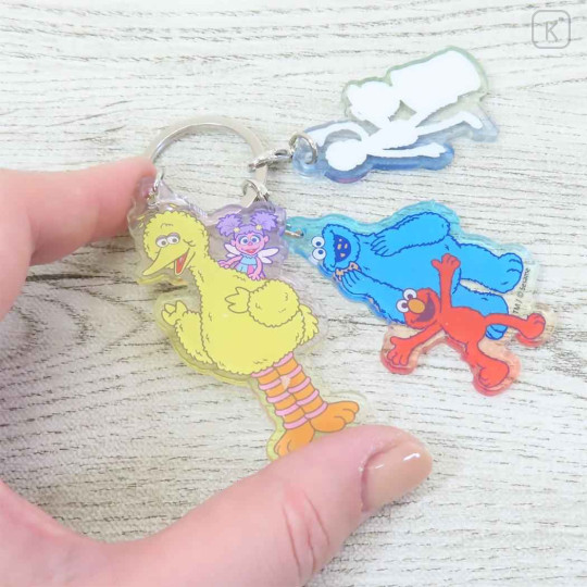 Japan Sesame Street Acrylic Keychain 3 Charm - Say Hi - 2