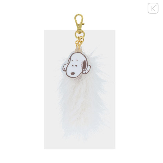 Japan Peanuts Dangling Tail Mascot Keychain - Snoopy : White - 2