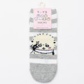 Japan Chiikawa Crew Socks - Rakko : Yeah Striped Grey - 4