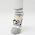 Japan Chiikawa Crew Socks - Rakko : Yeah Striped Grey - 5