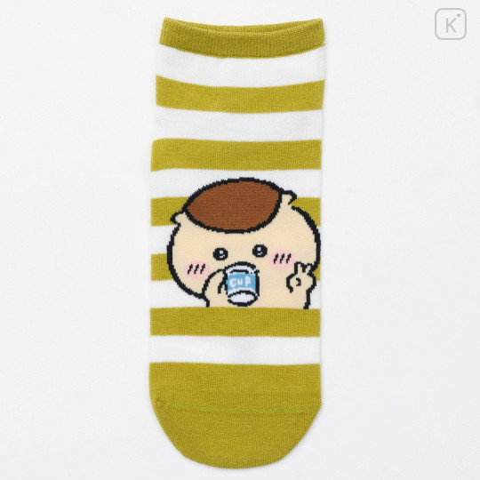 Japan Chiikawa Crew Socks - Kurimanju : Yeah Striped - 1