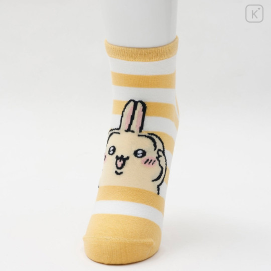 Japan Chiikawa Crew Socks - Usagi : Yeah Striped - 5