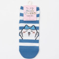 Japan Chiikawa Crew Socks - Hachiware : Yeah Striped Blue - 4