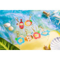 Japan Chiikawa Floating Sequins Keychain - Hachiware : Shisa Souvenir Shop Hibiscus - 2