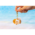 Japan Chiikawa Floating Sequins Keychain - Hachiware : Shisa Souvenir Shop Hibiscus - 4