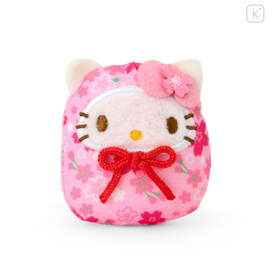 Japan Sanrio Plush Magnet - Hello Kitty : Sakura Daruma Pink - 1