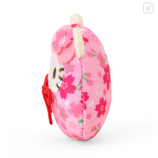 Japan Sanrio Plush Magnet - Hello Kitty : Sakura Daruma Pink - 2