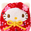Japan Sanrio Plush Magnet - Hello Kitty : Sakura Daruma Red - 3