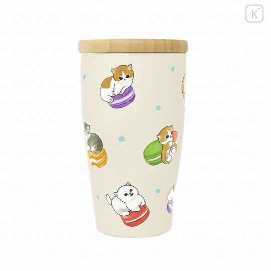 Japan Mofusand Stainless Steel Tumbler with Lid - Macaron Cat Nyan - 1