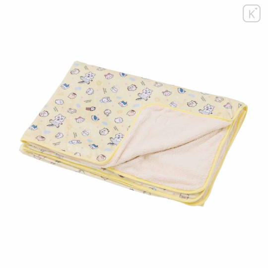 Japan Chiikawa Warm Large Blanket - Chiikawa & Hachiware & Usagi : Pastel Yellow - 4