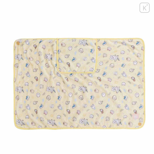 Japan Chiikawa 3way Blanket - Chiikawa & Hachiware & Usagi : Pastel Yellow - 1