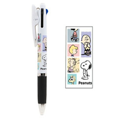 Japan Peanuts Jetstream 3 Color Multi Ball Pen - Snoopy & Woodstock : Kids White