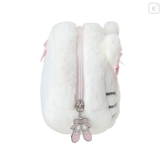 Japan Sanrio Original Face-shaped Pouch - Hello Kitty : White Cat Ballerina - 3