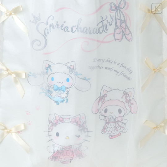 Japan Sanrio Original Tote Bag - Cinnamoroll & Hello Kitty & My Melody : White Cat Ballerina - 2