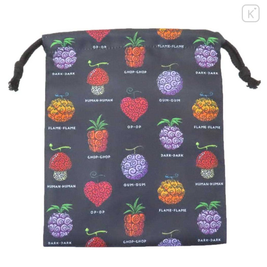 Japan One Piece Drawstring Pouch - Devil Fruit Black - 1