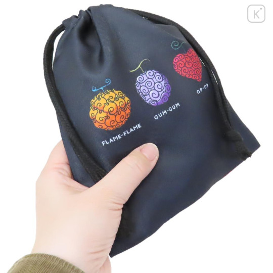 Japan One Piece Drawstring Pouch - Devil Fruit Black - 2