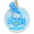 Japan Sanrio Acrylic Keychain - Hello Kitty : Sky Blue Airplane - 3
